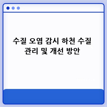 수질 오염 감시 하천 수질 관리 및 개선 방안